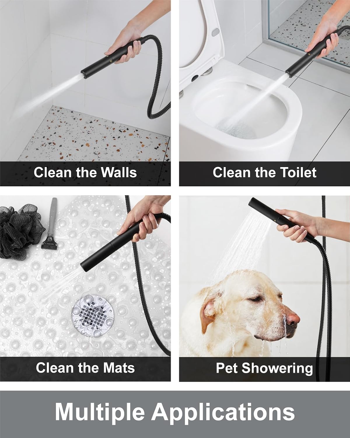 Aolemi Shower Faucet Set, High Pressure Shower System with 2-in-1 Handheld Sprayer, Wall Mount Fixture Combo with Rough-in Valve, 12 Inch Shower Head, Matte Black