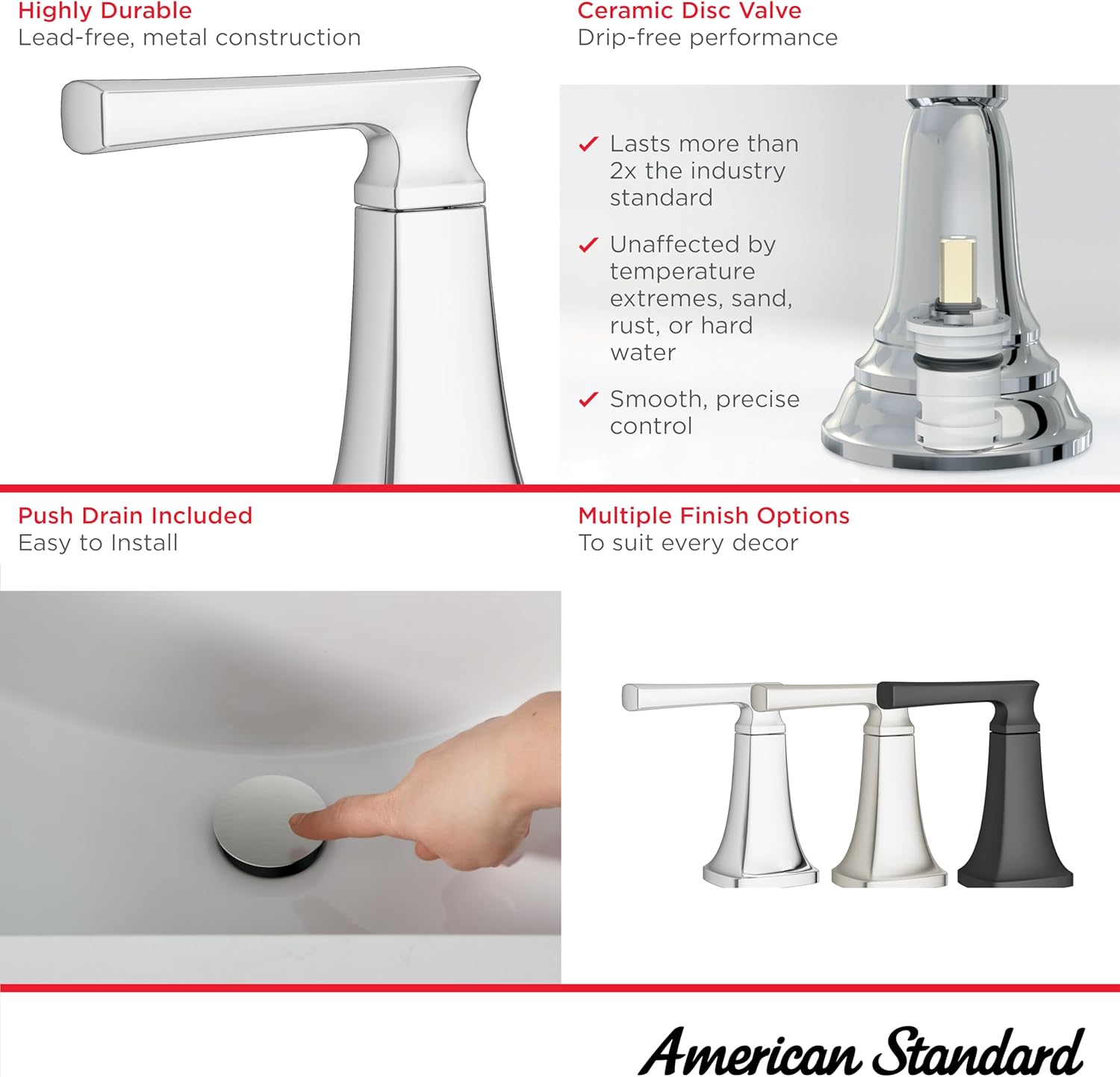 American Standard 7426801.295 Belmeade Two-Handle 8-Inch Widespread Bathroom Faucet, 1.2 GPM, Brushed Nickel