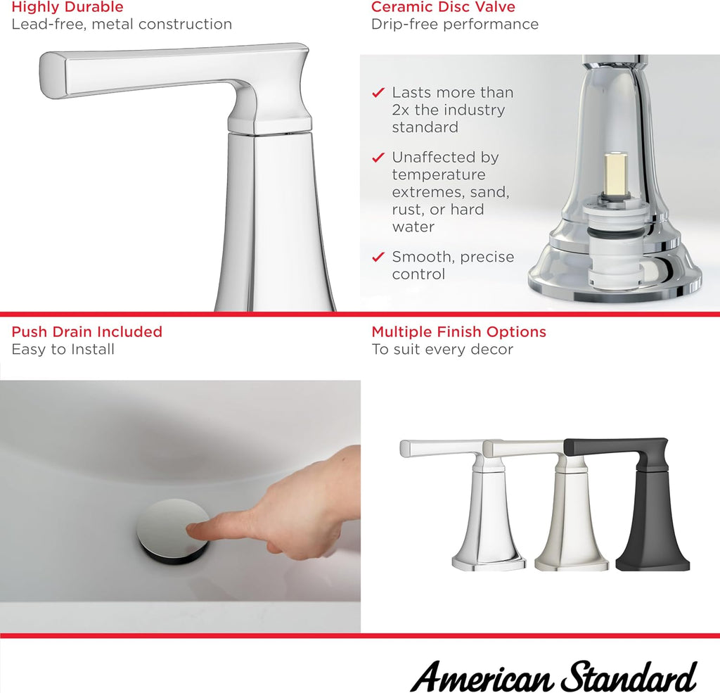 American Standard 7426801.295 Belmeade Two-Handle 8-Inch Widespread Bathroom Faucet, 1.2 GPM, Brushed Nickel (Pack of 2)