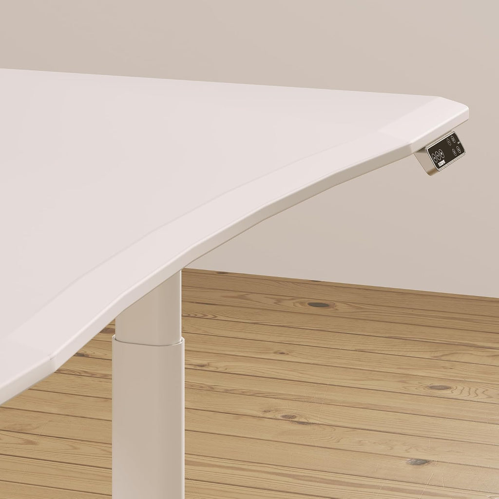 FLEXISPOT E6 Pro 48 x 30 Inch Electric Standing Desk, Dual Motor Height Adjustable Desk with 3-Stage Oval Legs, One-Piece Desktop with Ergonomic Curved Edge, Modern Minimalist Home Office Desk