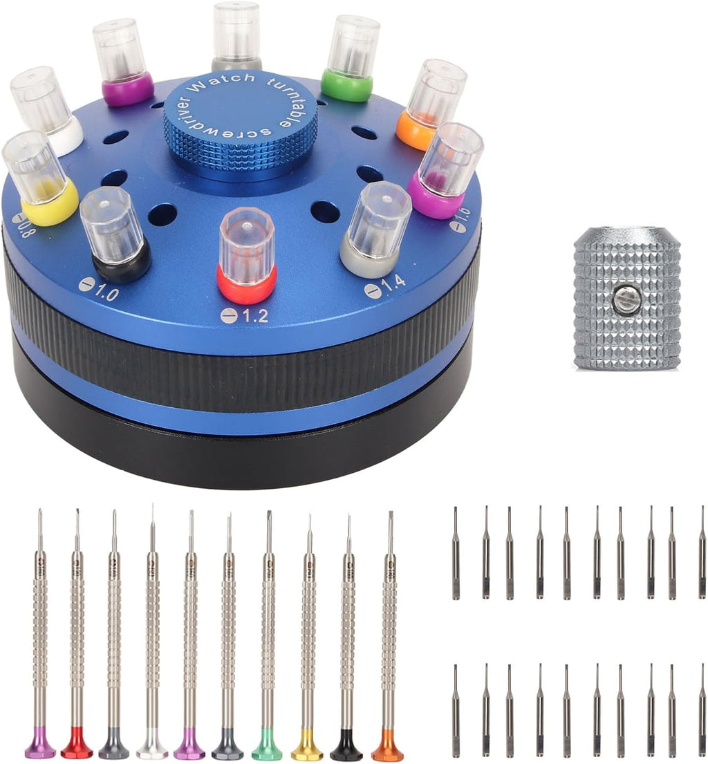 Pilipane Watch Screwdriver Set Stainless Steel High Precision Watch Strap Remover Tool with Base for Watch Repair Jewelry Glasses Multi Sizes Durable