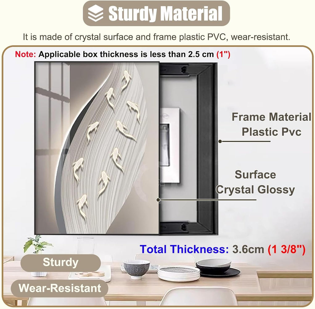 Vertical Breaker Box Decorative Cover for Circuit Box, PVC Electrical Panel Cover Plates for Decorate Fuse Box Cover, Kitchen Electricity Meter Cover(Deep Coffee,50x70cm(19 3/4x27 1/2in))