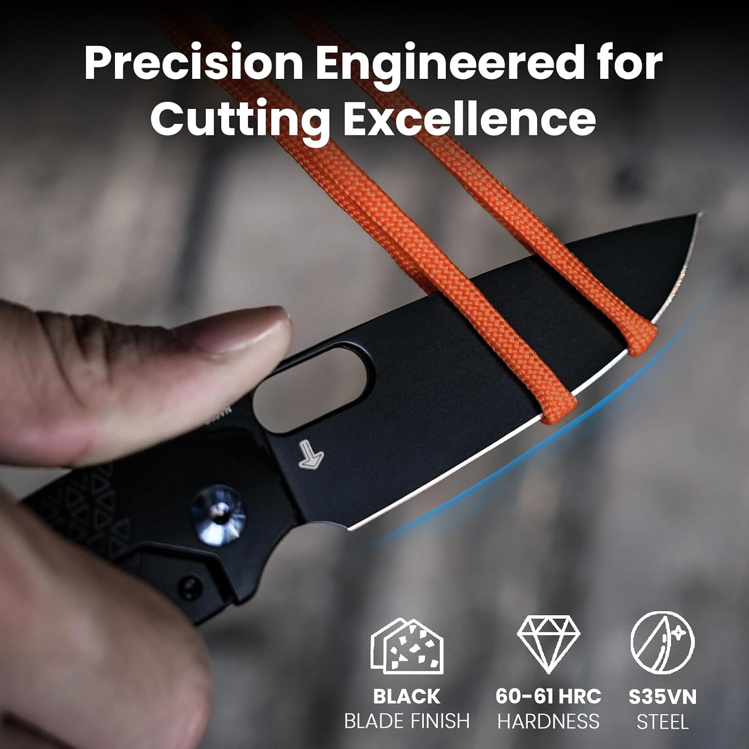 Kizer Varatas Pocket Knife, 3.27' S35VN Steel Blade, Black Titanium Handle, Folding Knife, Small Folding Pocket Knife, Ki3637A2