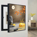 Fuse Box Cover Breaker Box Cover Decorative, Electrical Panel Cover No Punching Office, Hide Electrical Panel Decoration Wall Mounted, for Dining Rooms, Bedrooms(Black 5,60 * 70cm/24 * 28in)