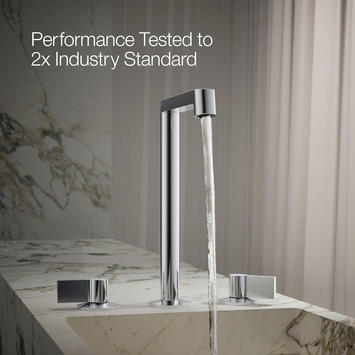 KOHLER K-23887-CP Components® Bathroom Sink Faucet Spout, Row Design, 1.2 GPM, Premium Durable Metal, Corrosion Resistant, Polished Chrome
