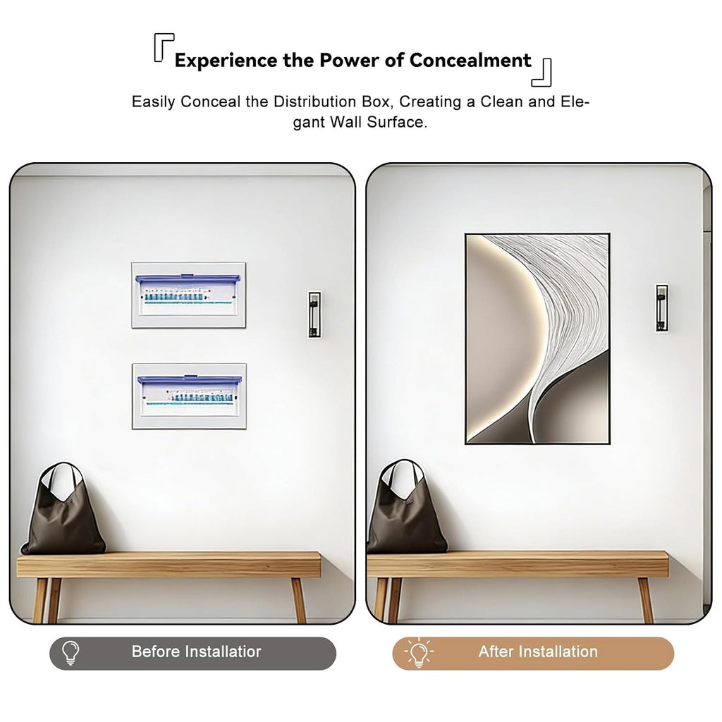Decorative Breaker Box Cover Elegant Electrical Panel Fuse Box Cover Wall Decor 18 Patterns Available for Home Office Living Room(P,W19.7 x H31.5)