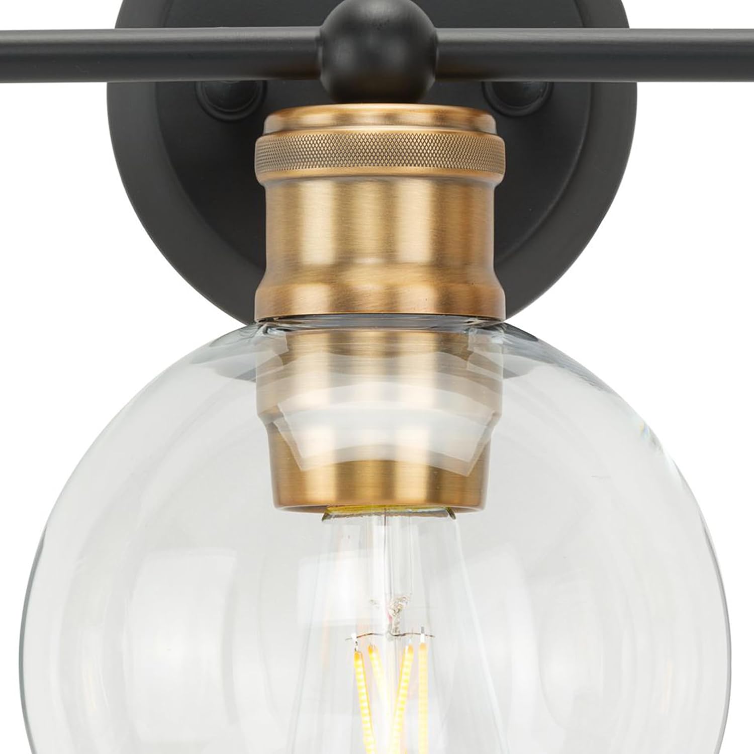Hansford Collection 3-Light Clear Glass Coastal Bath Vanity Light Antique Bronze