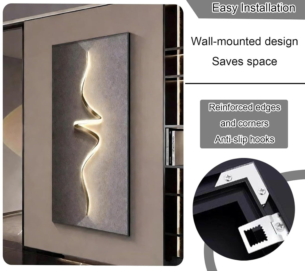 Electric Meter Box Decorative Painting, Wall Mounted Electrical Panel Cover, Fuse Box Covers, Flip or Sliding Design, Simple Install, Easy to Clean(Brown 4,45 * 90cm/17.7 * 35.4in)