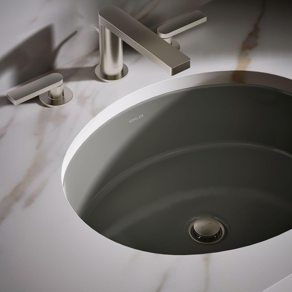 KOHLER K-2881-58 Verticyl Oval Undercounter Bathroom Sink, Thunder Grey
