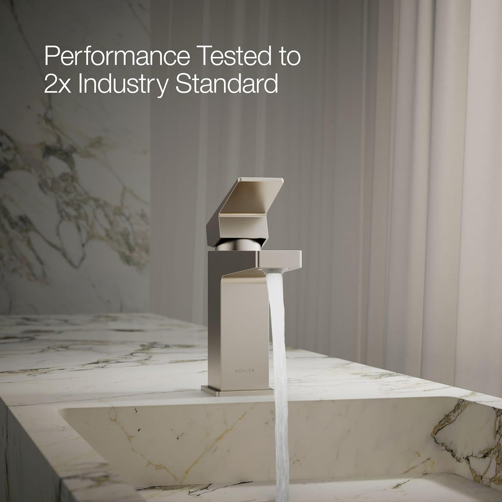 KOHLER K-37889-4-BN Honesty® Single-Handle Bathroom Sink Faucet, Bathroom Faucets, 1.2 GPM, Vibrant Brushed Nickel