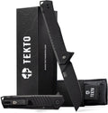 TEKTO F1 Alpha Folding Pocket Knife - Modified Straight Back Blade, Titanium Coated D2 Steel, Tactical Knife, EDC Folding Pocket Knives for Camping, Hunting & Backpacking - G10 Black, Black Accents
