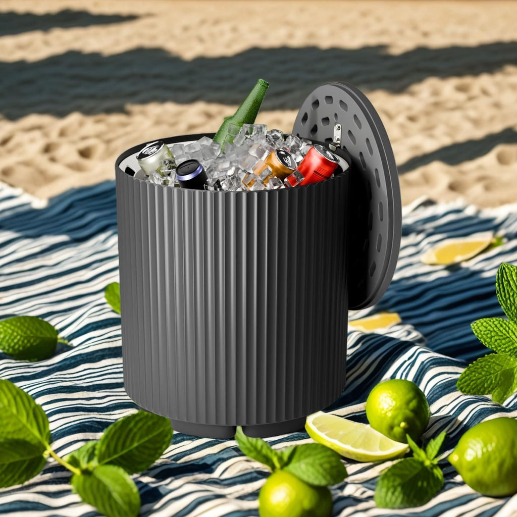 FONTOI Outdoor Cooler Side Table 2 Pack, 2 in 1 Ice Chest Side Table,as Cooler Side Table,Cooler Table for Patio, Parties Picnics, Beach