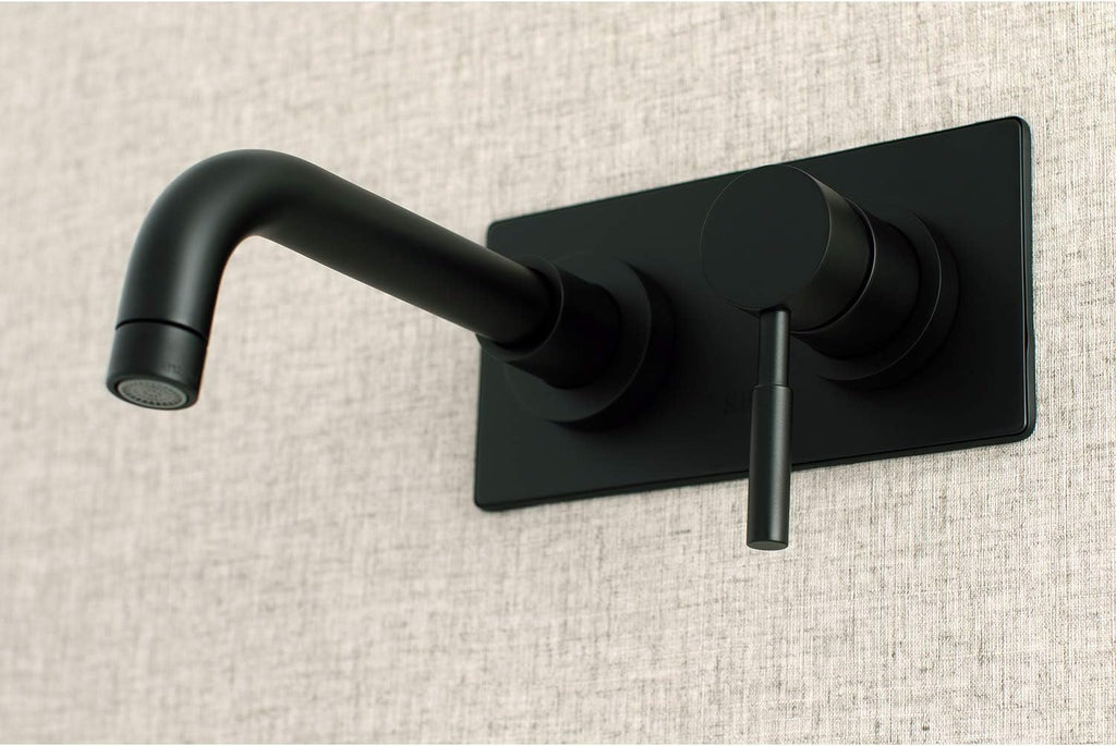 Kingston Brass KS8110DL Single-Handle Wall Mount Bathroom Faucet, Matte Black