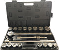 TONYNOL 21-Piece 3/4' Drive Socket Wrench Sets, 6-Point,SAE Size(7/8''-2'),CR-V Steel Sockets with Adapters and Ratchet Handle,Flex-head breaker bar