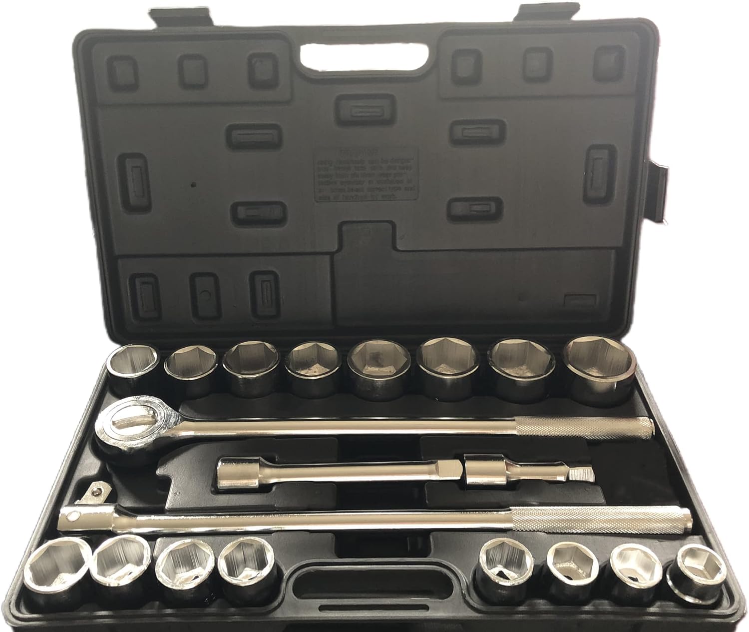 TONYNOL 21-Piece 3/4' Drive Socket Wrench Sets, 6-Point,SAE Size(7/8''-2'),CR-V Steel Sockets with Adapters and Ratchet Handle,Flex-head breaker bar