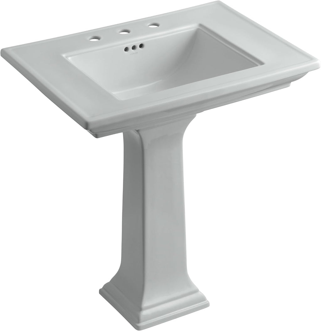 Kohler K-2268-8-95 Memoirs Pedestal Lavatory with 8' Centers and Stately Design, Ice Grey