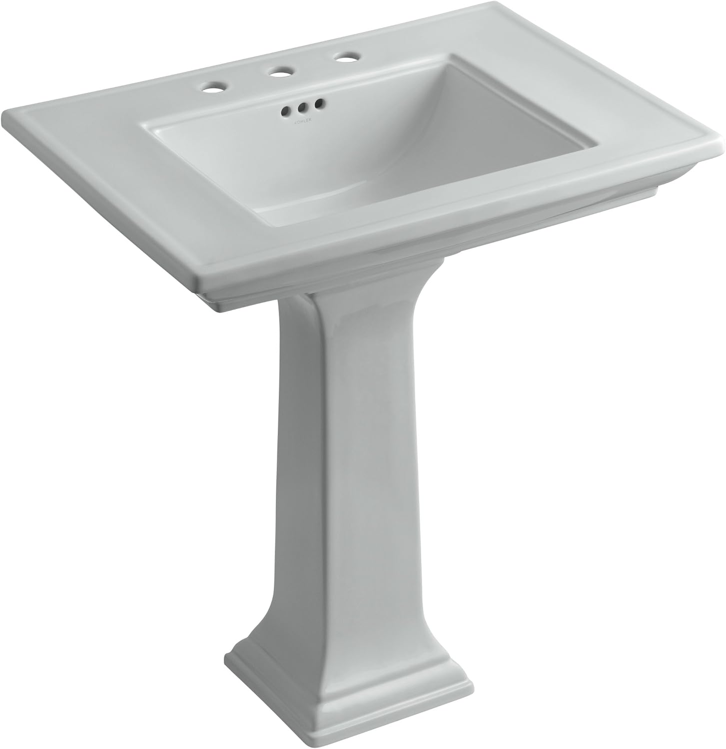 Kohler K-2268-8-95 Memoirs Pedestal Lavatory with 8' Centers and Stately Design, Ice Grey