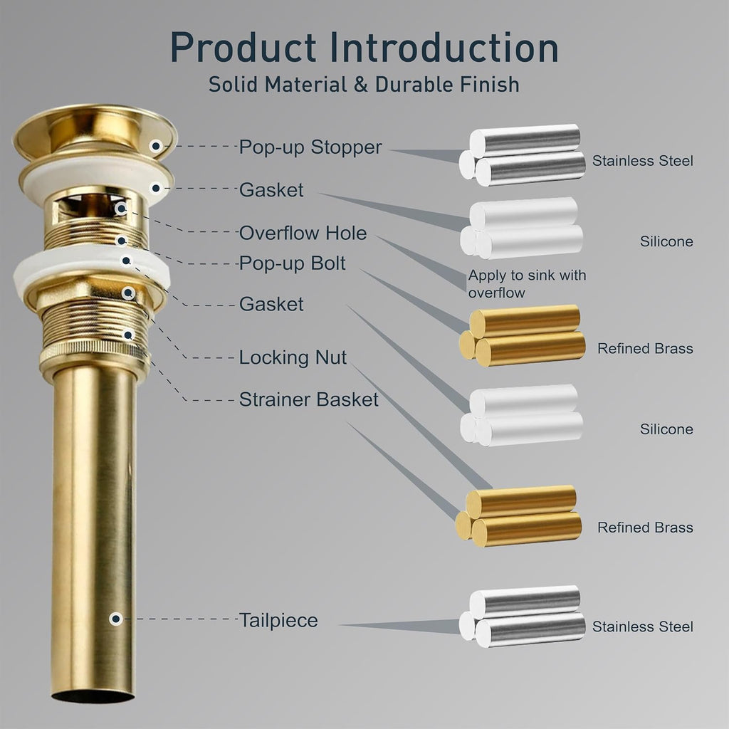 Tall Brushed Gold Waterfall Unique Bathroom Faucets, Single Lever 1 Hole Vessel Sink Faucets for Bathroom Vanity, Hot Cold Mixer Tap with Supply Hoses and Pop up Drain, llaves para lavamanos de baño