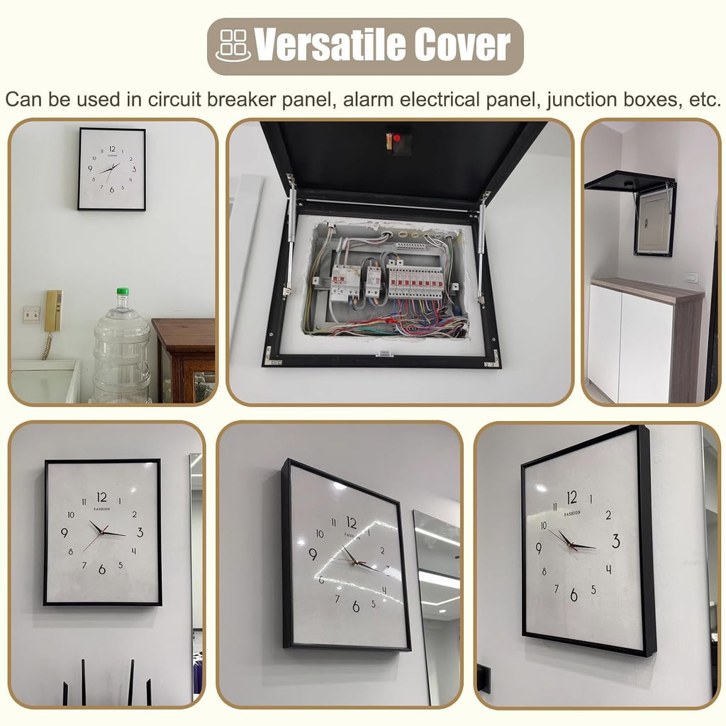 Wall-Mounted Kitchen Breaker Box Cover, Durable Veal Electric Panel Plate for Home & Office, Farmhouse Style Meter Box Cover (Light Brown, 40x60cm / 15.8x23.6)