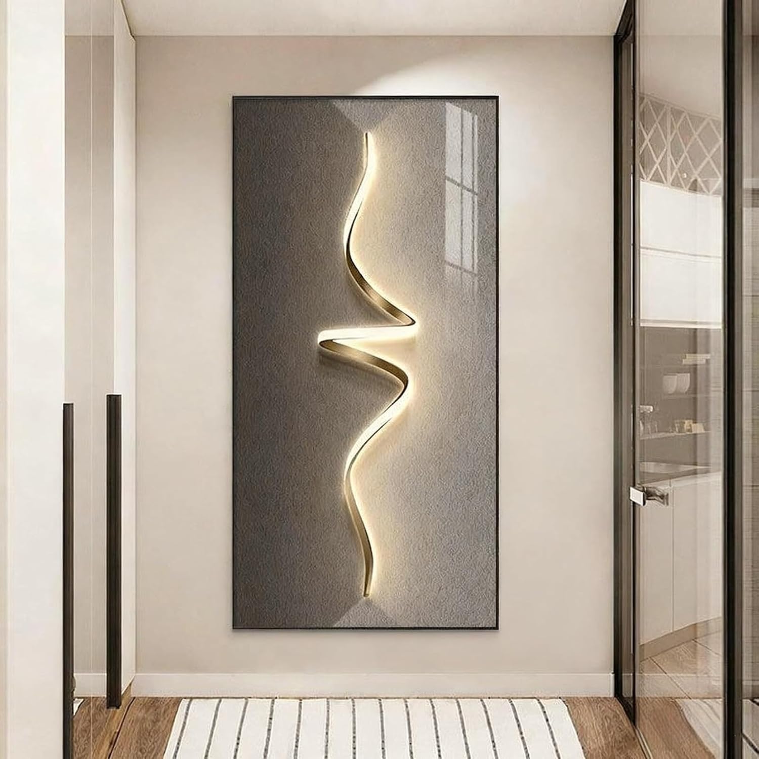 Decorative Breaker Box Cover Elegant Electrical Panel Fuse Box Cover Wall Decor 18 Patterns Available for Home Office Living Room(P,W27.6 x H55.1)