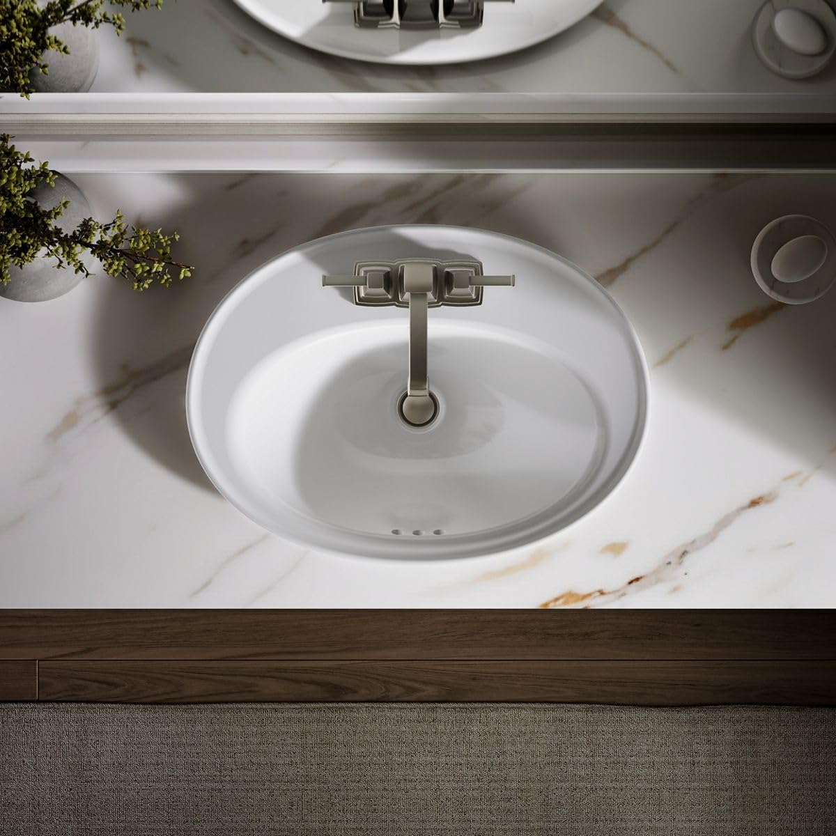 Kohler K-2075-4-0 Serif Self-Rimming Bathroom Sink, White