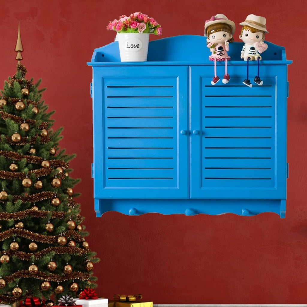 Electrical Panel Cover Wall Mounted Electric Meter Box Cover Cabinet, Shutter Door Breaker Box Cover Decorative, Fuse Box Cover for Hiding Electrical Panels/Routers(Blue,33x42CM-13x16.5')