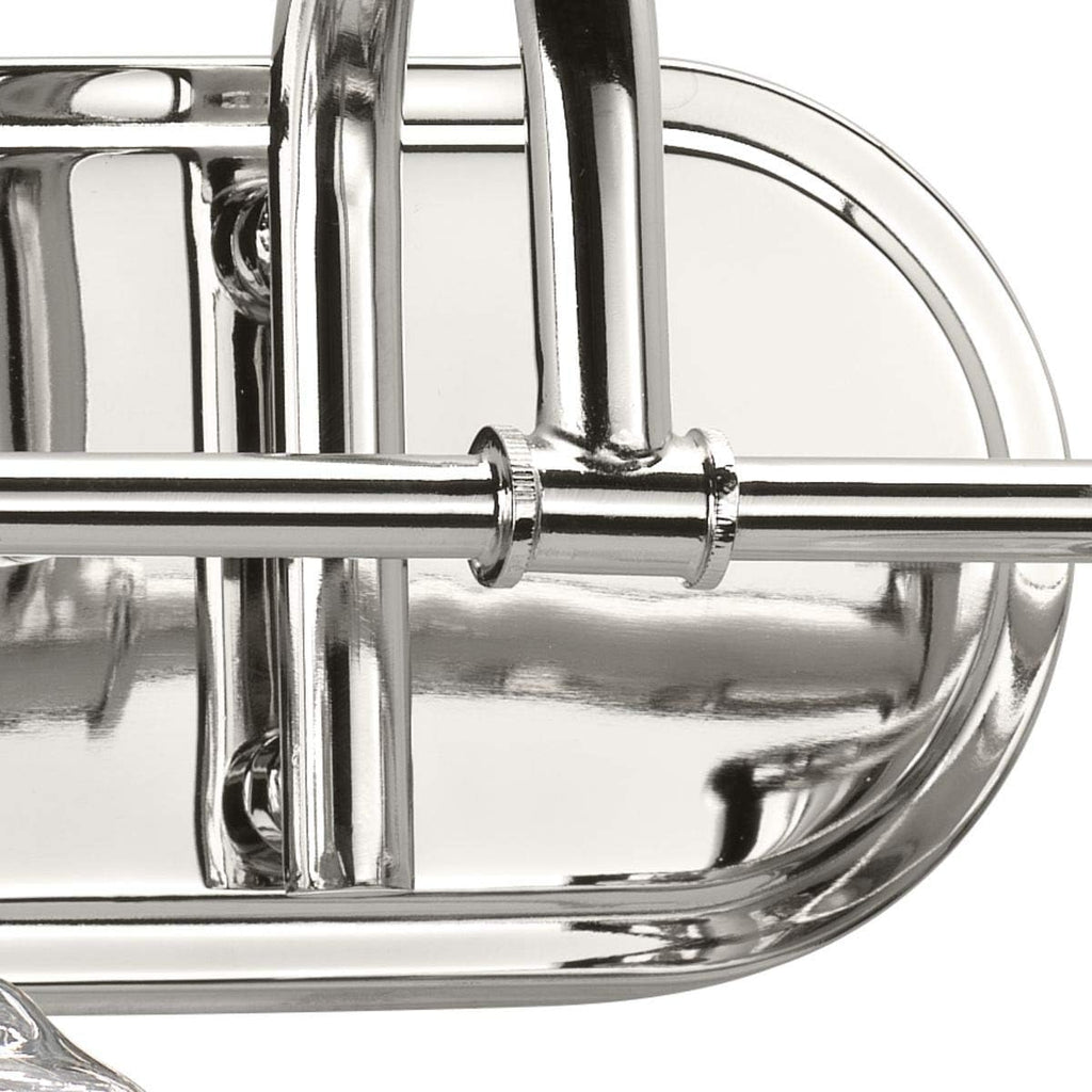 Progress Lighting P300081-104 Judson Collection Clear Glass Farmhouse Bath Vanity Light, 2-Light, Polished Nickel