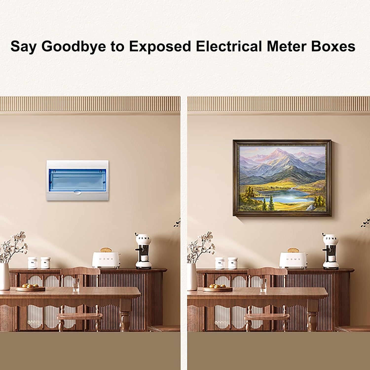 Landscape Painting Hide Electrical Panel Cover Decorative Breaker Box Decorative Cover for Living Room Home Office(50x40 cm/19.7x15.7 in)