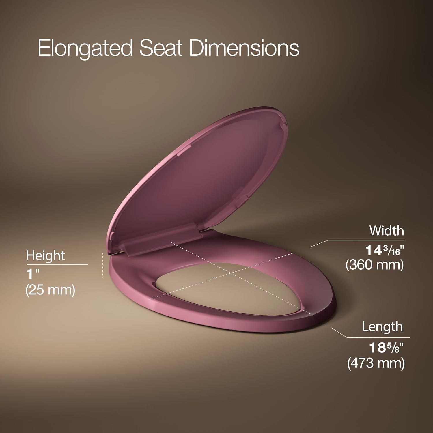 Kohler K-4652-53 Lustra Elongated Toilet Seat with Q2 Advantage, Raspberry Puree
