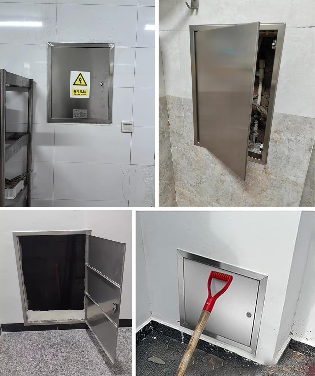 Kunovo Small Stainless Steel Access Panel, Lockable Inspection Cover with Keys, Electrical and Plumbing Service Shaft Door, Wall Inspection Hatch(16x16in/40x40cm)