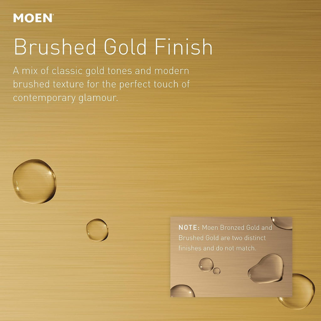 Moen YG5124BG Bathroom Safety 24-Inch Stainless Steel Transitional Bathroom Grab Bar, Brushed Gold
