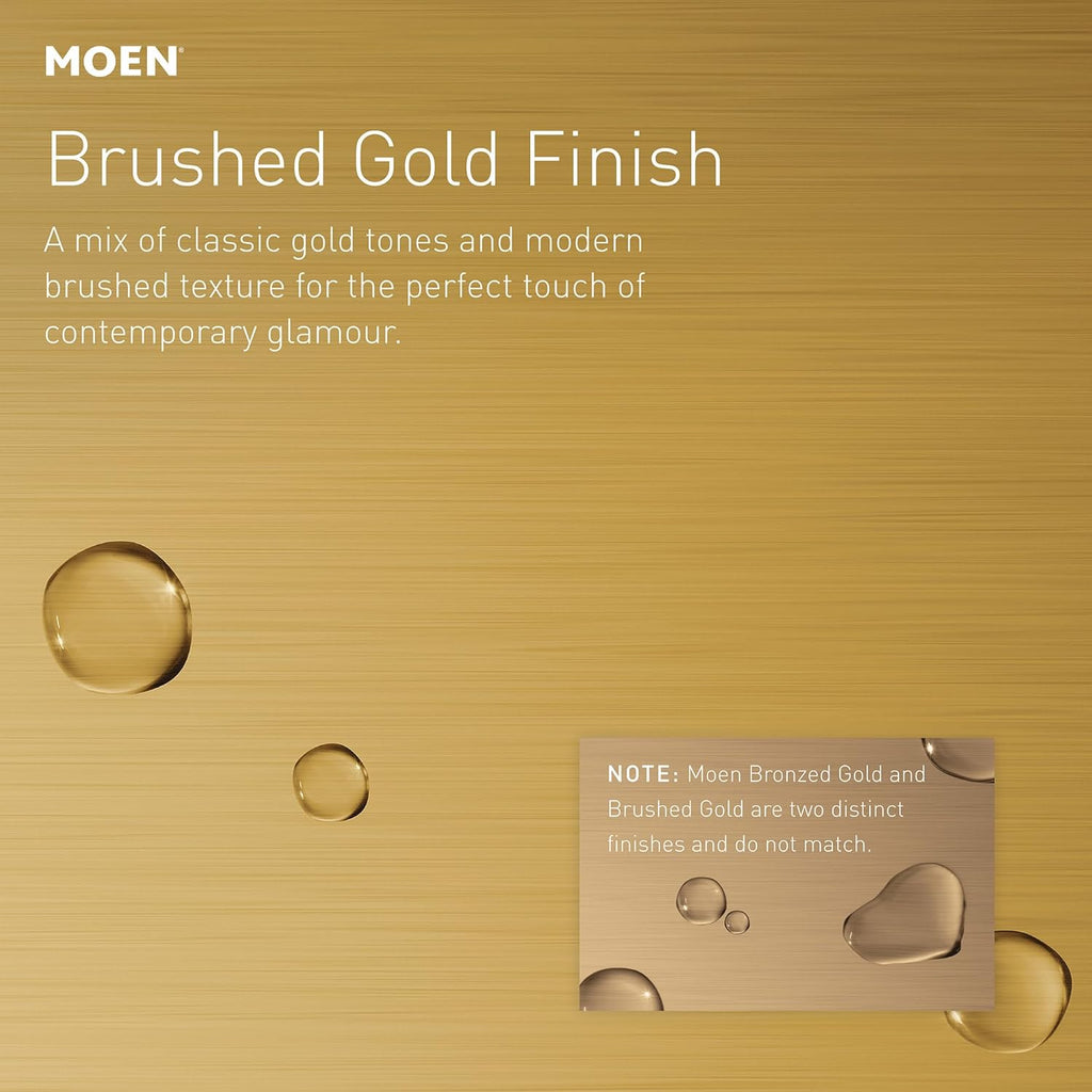 Moen YG0318BG Bathroom Safety 18-Inch Stainless Steel Bathroom Grab Bar, Brushed Gold