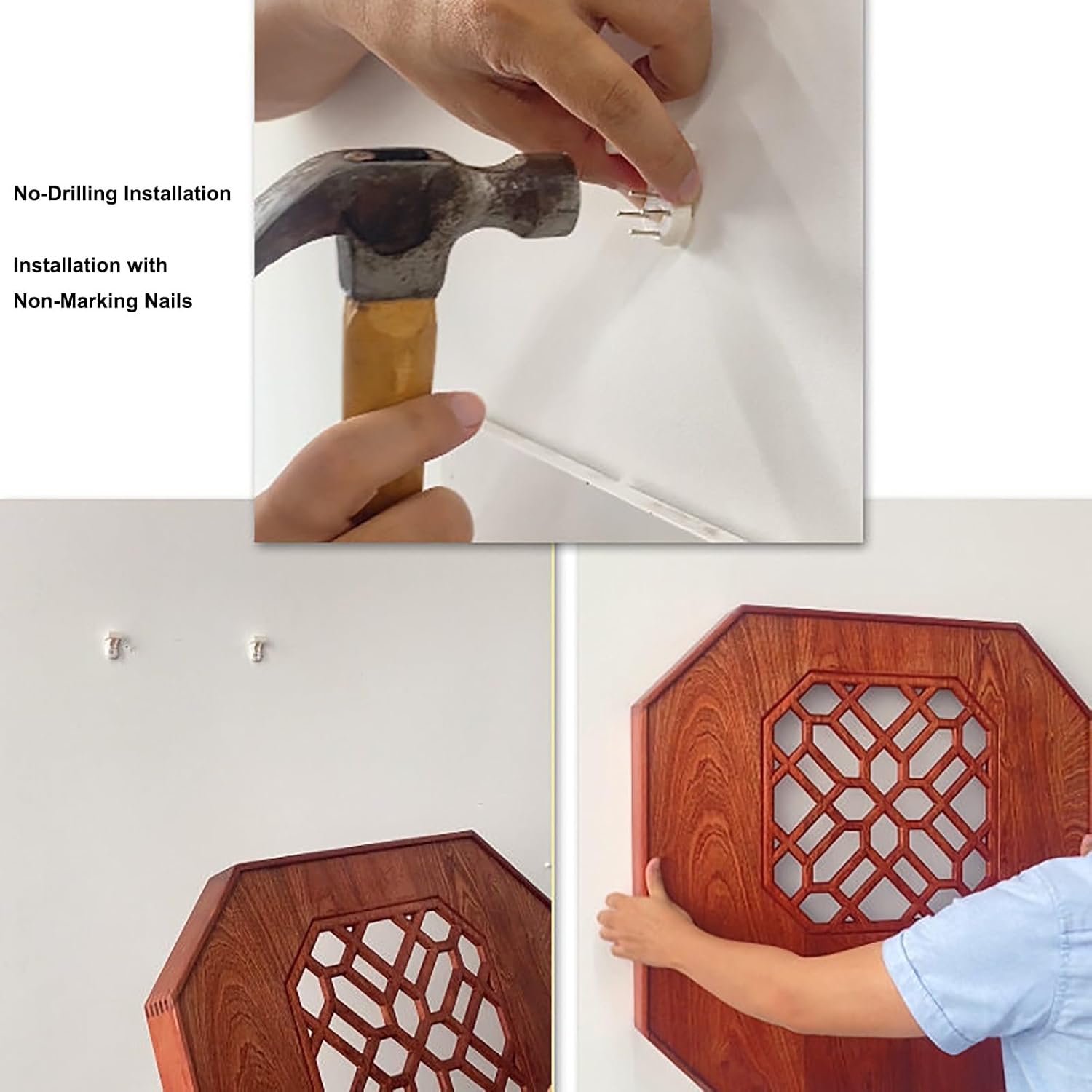 Solid Wood Electrical Panel Cover Decorative with Hooks, DIY Breaker Box Cover for Home Office, Multi Scenario Use(60x60 cm/23.6x23.6 in)