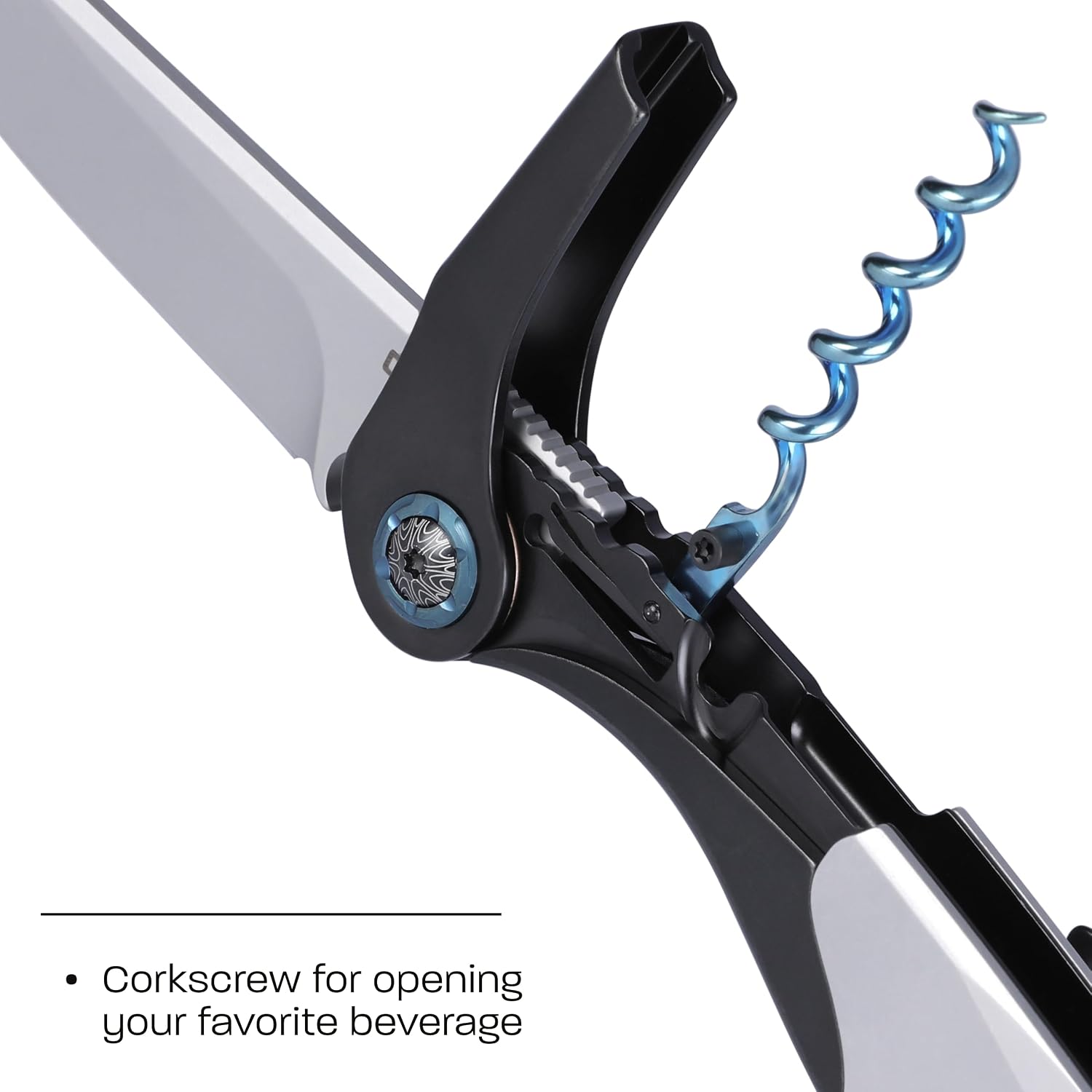 CRKT Fial Everyday Carry EDC Pocket Folding Knife with Liner Lock and Wine Key: 12C27 Plain Edge Blade, Stainless Steel Handle, Pocket Clip, 5670