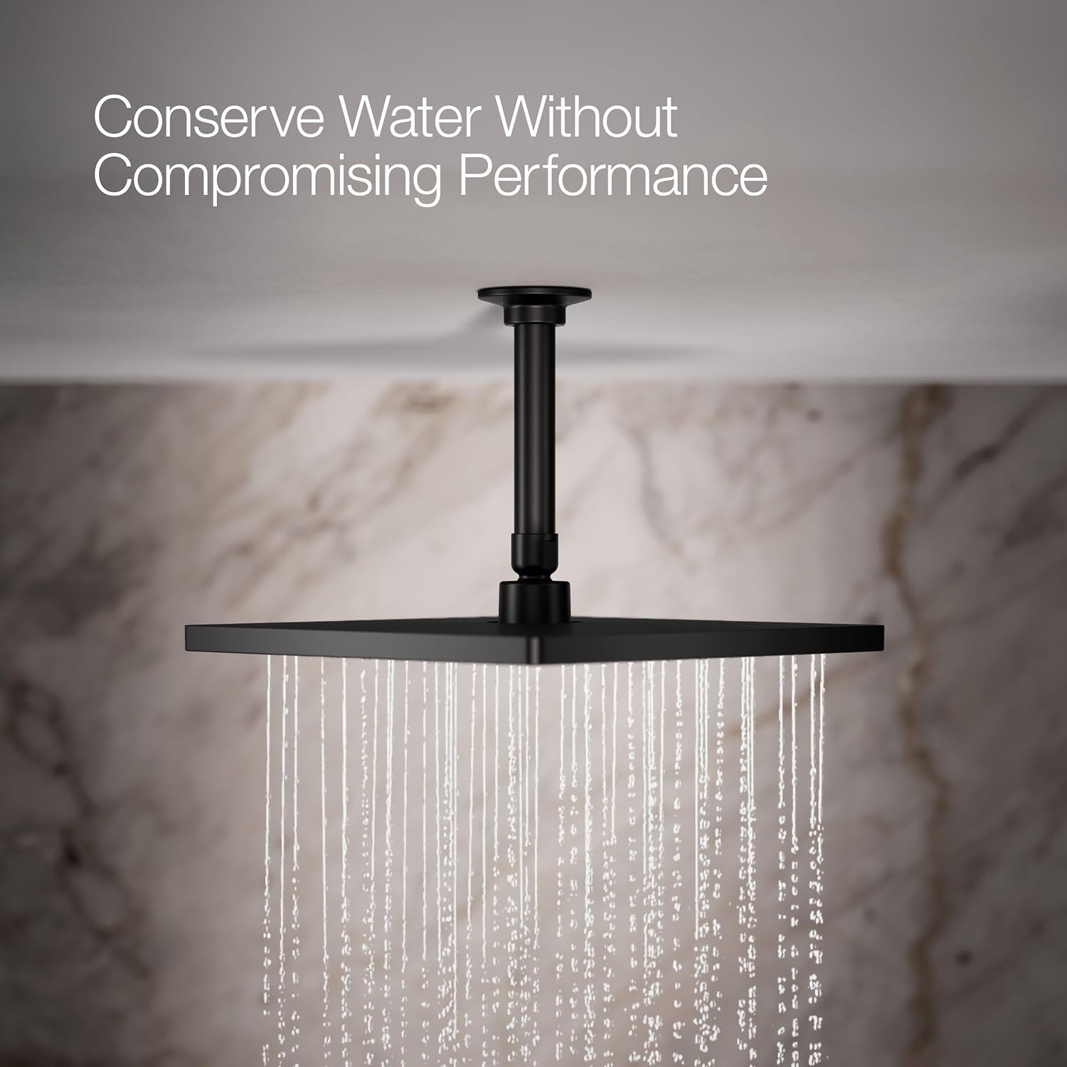 Kohler 26149-BL Honesty® 10' single-function rainhead, 2.5 gpm, Matte Black