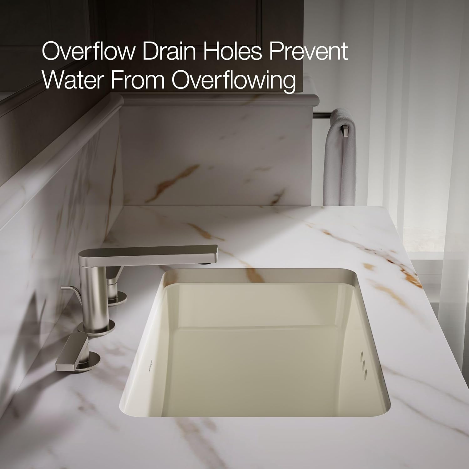Kohler K-2214-G-96 1-Bowl Undermount Bathroom Sink Biscuit