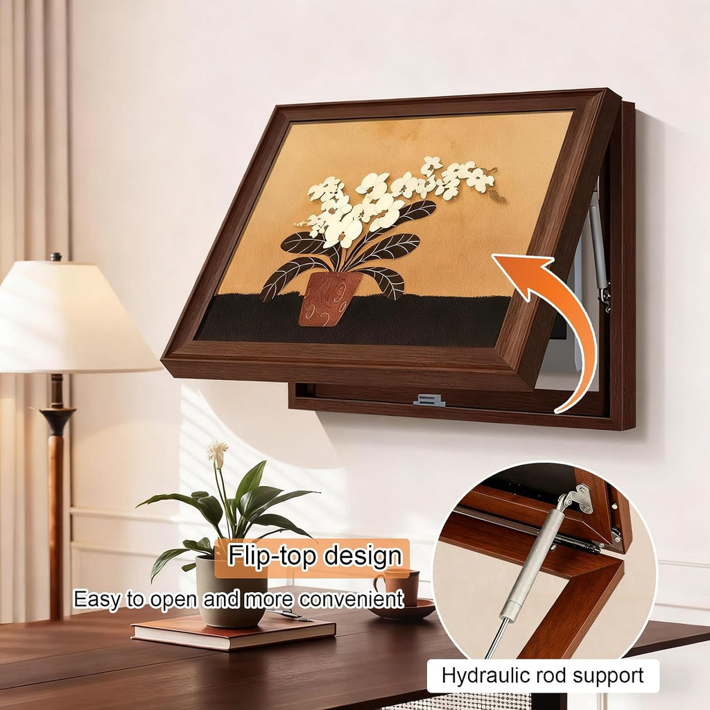 Modern Electric Meter Box Cover, Electrical Panel Cover, Wall Mounted Decorative Painting, Hydraulic Hide Design, for Living Room and Office(Brown 3,50 * 40cm/19.7 * 15.7)
