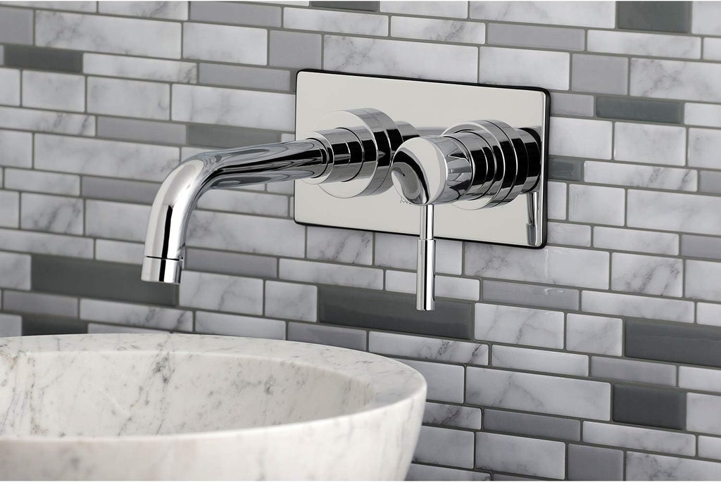 Kingston Brass KS8111DL Single-Handle Wall Mount Bathroom Faucet, Polished Chrome,8' Spout Reach