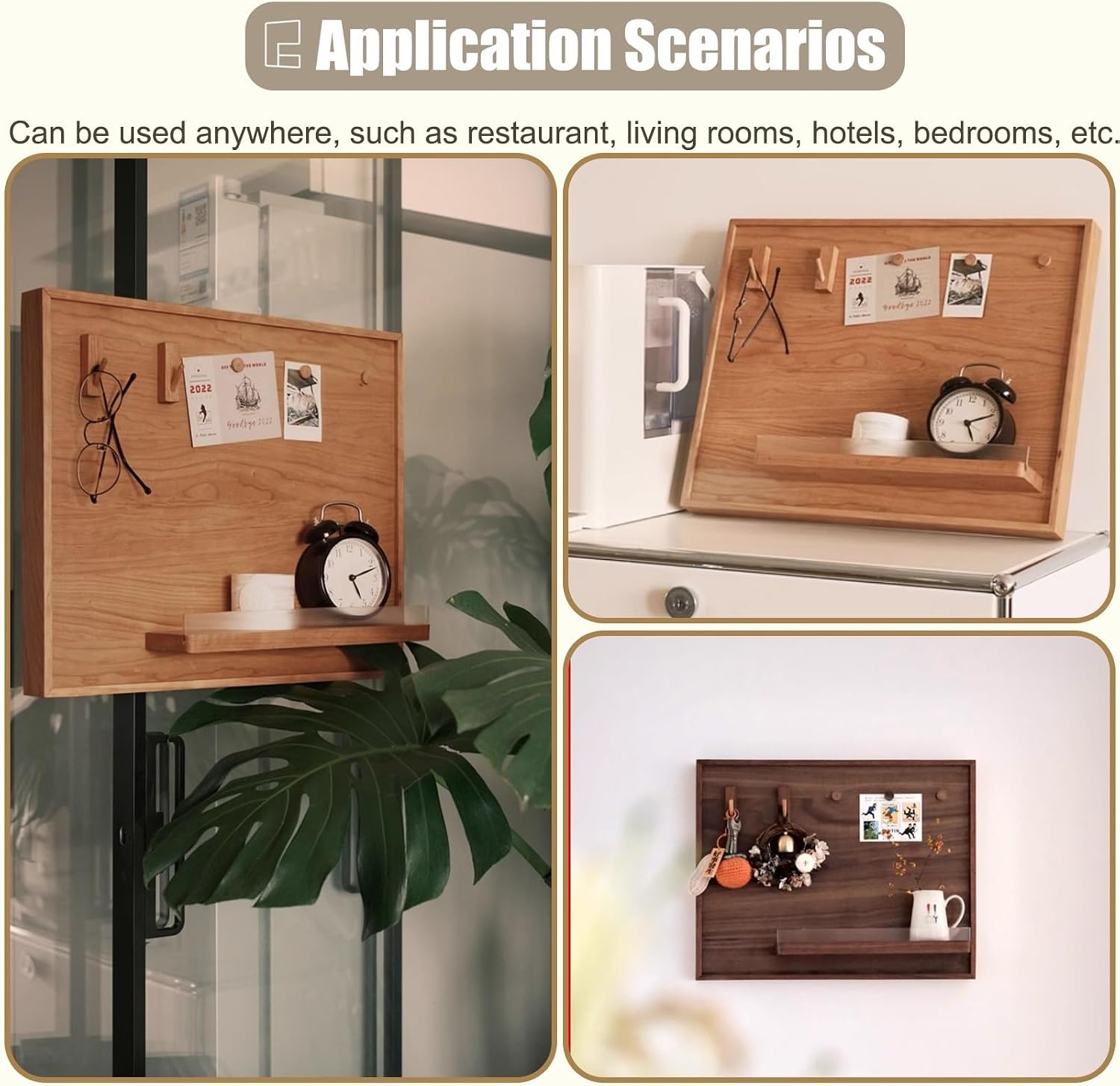 Decorative Wood Magnetic Fuse Box Cover Magnetic, Wall Mounted Breaker Box Cover with Magnet Hooks, Hang Distribution Circuit Panel Cover with Shelf(Natural,40x50cm(15 3/4x19 3/4'))