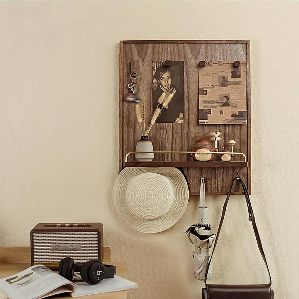 Meter Box Decorative Painting Door Opening, Wooden Fuse Box Cover Cabinet Shelf and Hooks, Wall Mounted Breaker Boxes Decorative Cover for Farmhouse Kitchen(50x60cm/19.7x23.6in)