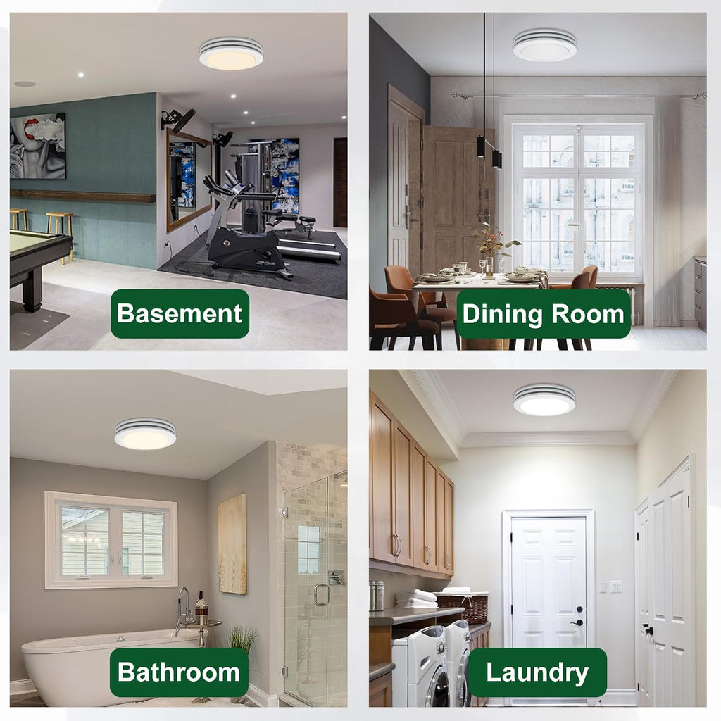 Akicon Bathroom Exhaust Fan with Light, 80CFM 2.0 Sones Round Bathroom Fan Light Combo, Dimmable 3CCT LED with Acrylic Cover for Medium Room (Satin White)