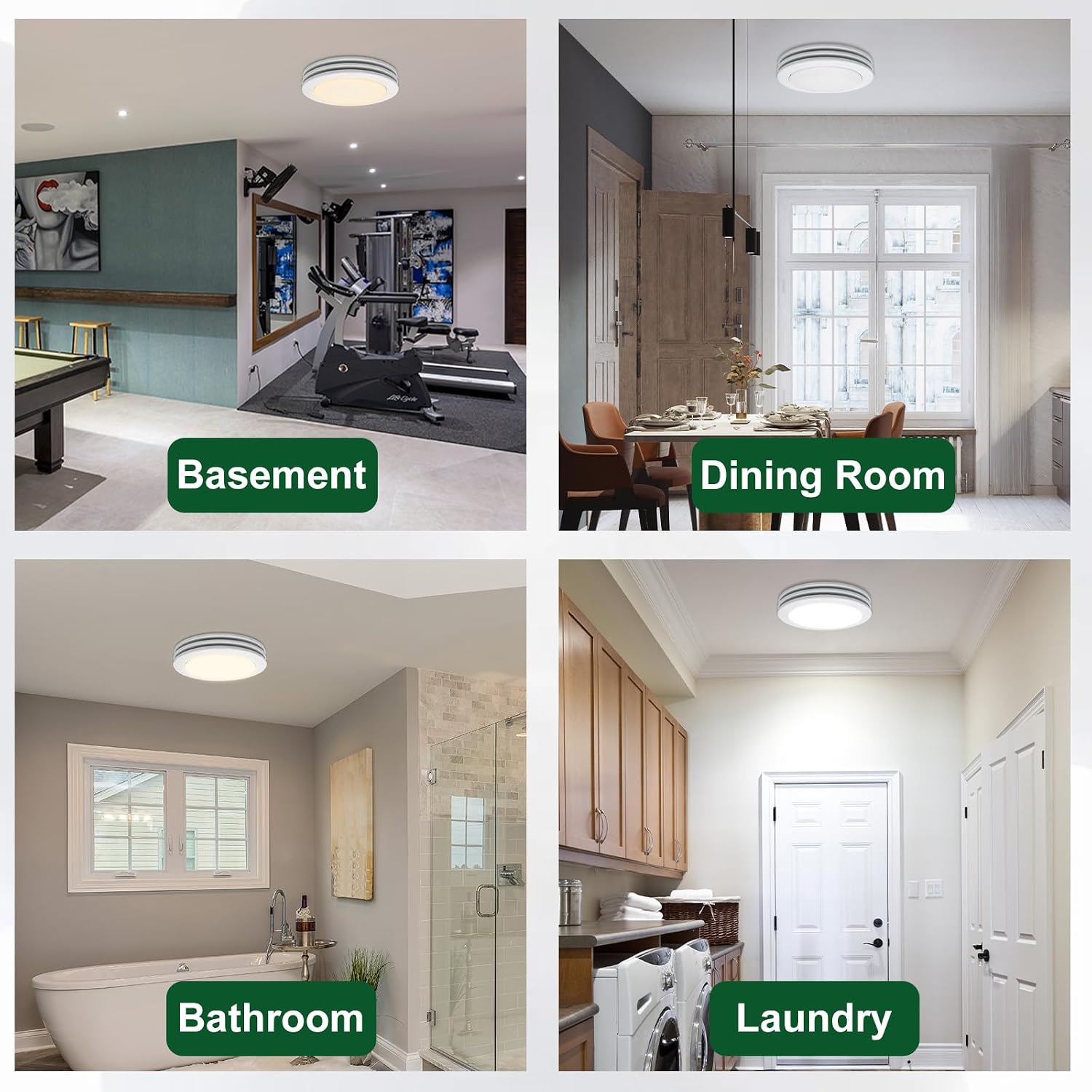 Akicon Bathroom Exhaust Fan with Light, 80CFM 2.0 Sones Round Bathroom Fan Light Combo, Dimmable 3CCT LED with Acrylic Cover for Medium Room (Satin White)
