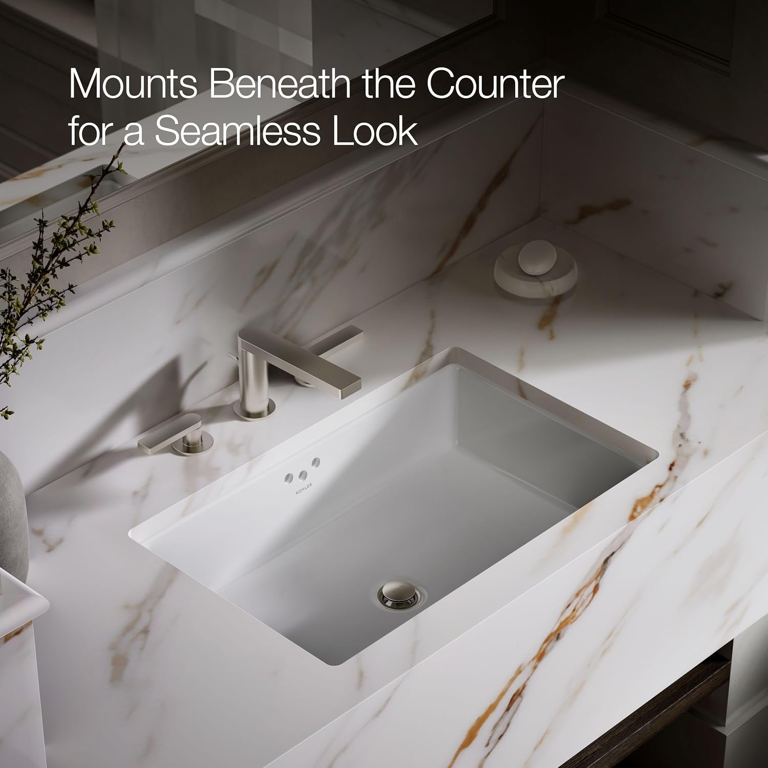 Kohler K-2297-0 Kathryn Under-Mount Bathroom Sink, White