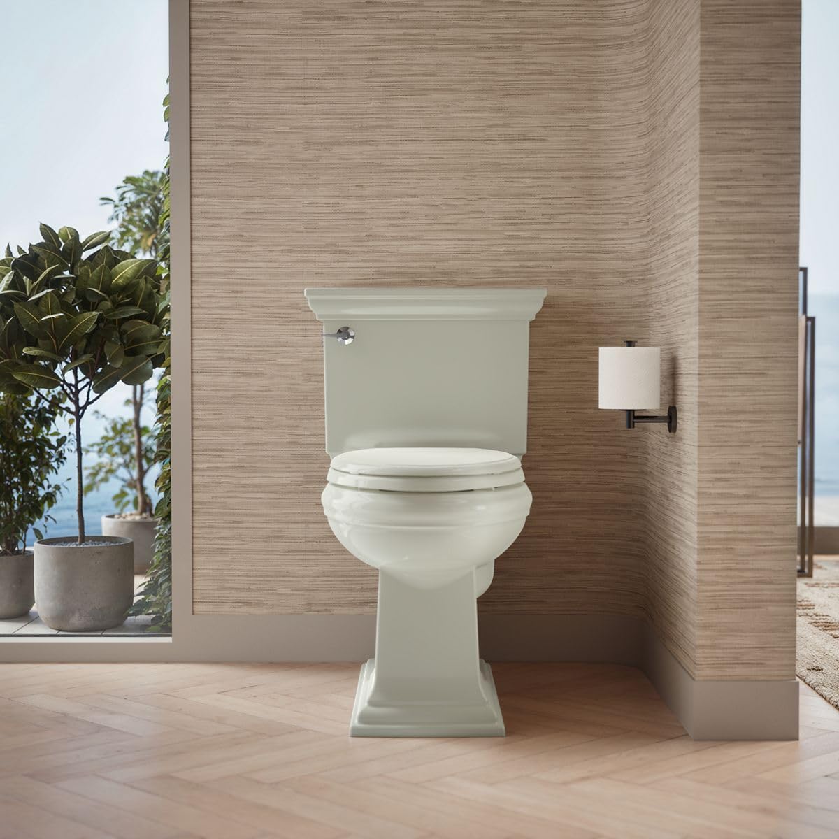KOHLER K-3817-NY Memoirs® Stately Two-piece elongated toilet, 1.28 gpf, Dune