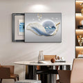 Breaker Box Cover Decorative, Electric Meter Fuse Box Cover, Modern Wall Art Painting, Crystal Ceramic Surface, Sliding or Flip-up Design, Widely Used(Blue 2,60 * 50cm/23.6 * 19.7in)