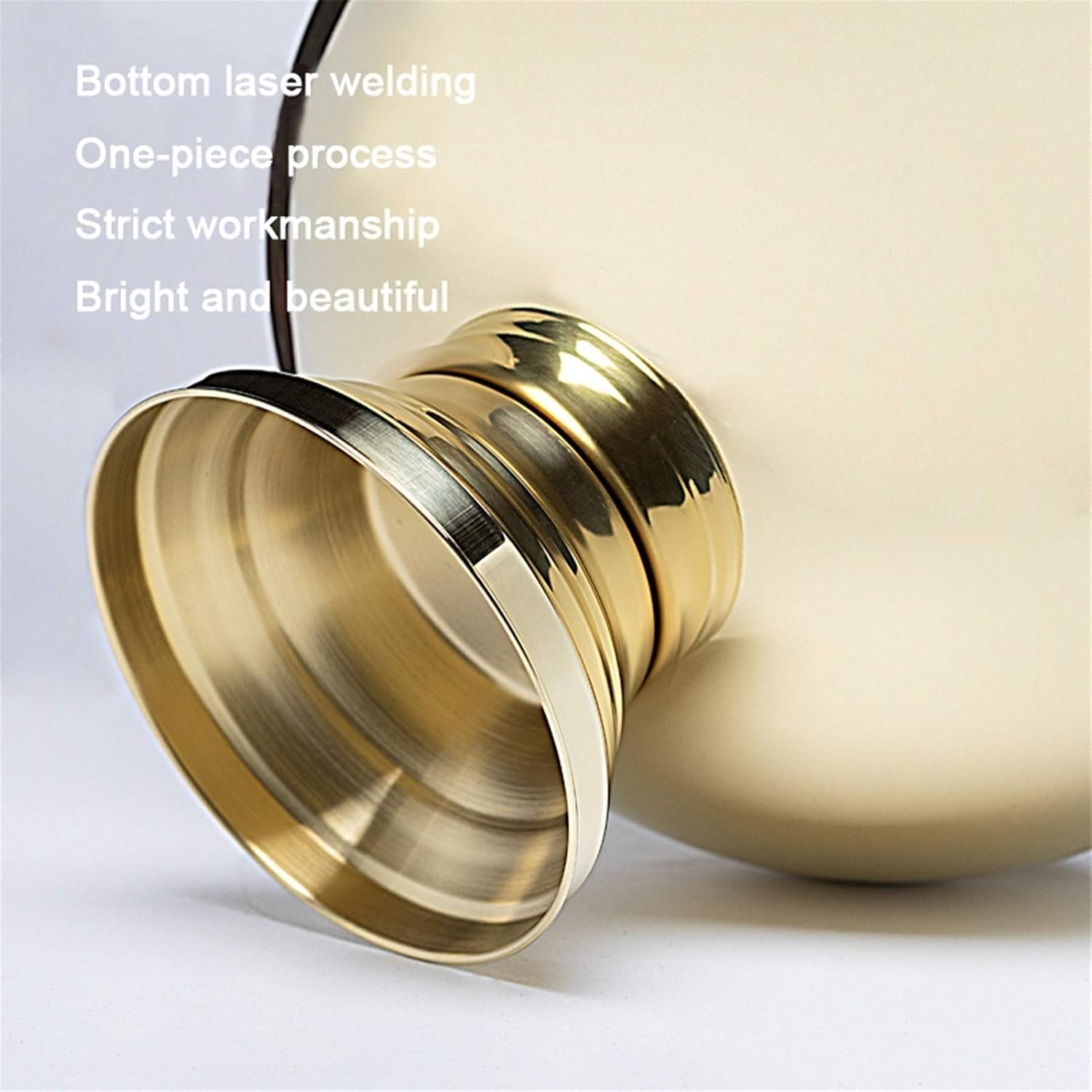 Ice Bucket Round Champagne and Wine Beer Tub - Stainless Steel - Large Suitable for Family Bar Dance Drink Cooler for Parties(Gold)