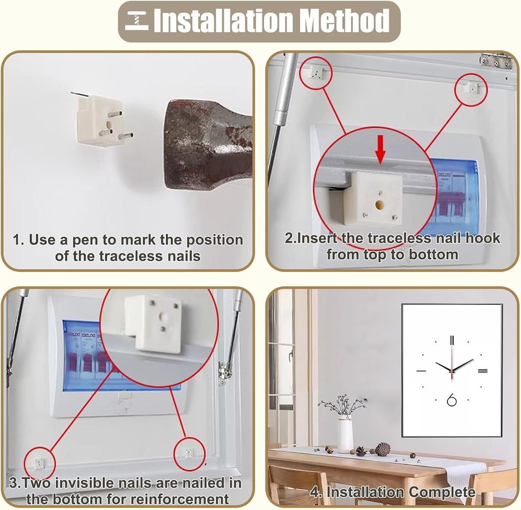 Vertical Breaker Box Cover with Clock, White Electrical Panel Lid with Crystal Panel, Decorative Electric Meter Box Plate for Fuse Box/Junction Box(Light Coffee,35x45cm(13 3/4x17 3/4in))