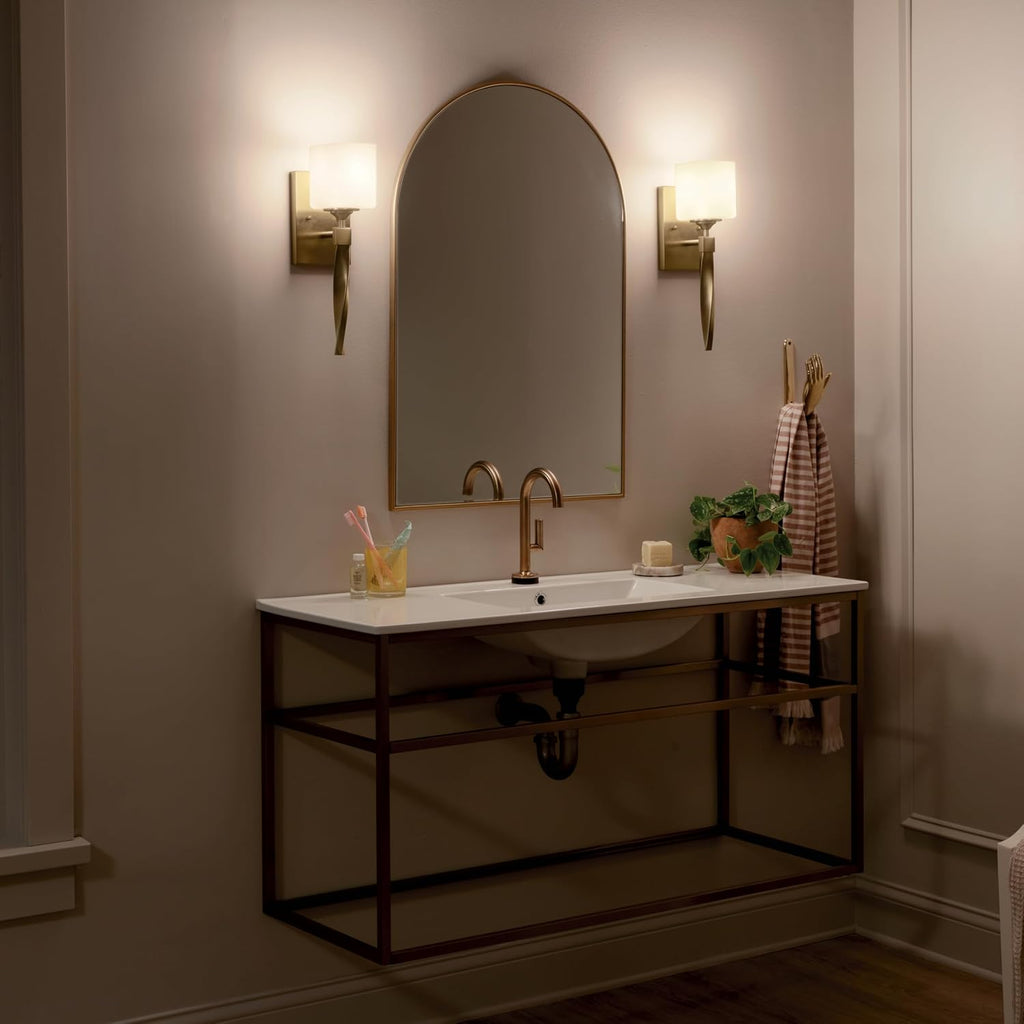 Kichler Marette Light Sconce, 5 inch 1 Light Sconce in Champagne Bronze, (16.25' H x 5.75' D x 5' W), 55000CPZ