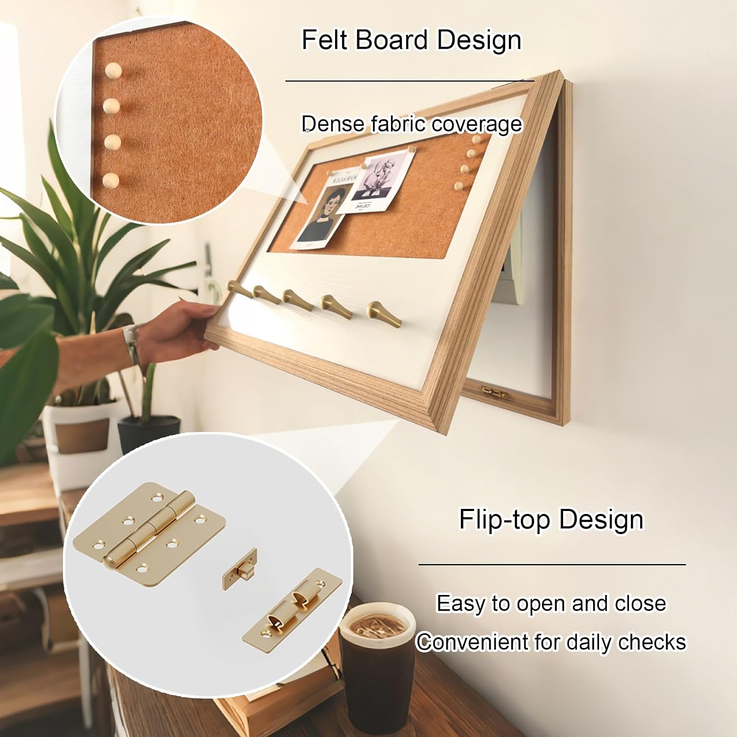 Wall Mounted Electrical Panel Cover, Decorative Fuse Breaker Box Cover, Hide Wall Art with Wood Frame, Flip-Up Design, Wide Range of Applications(Brown,60 * 40cm/23.6 * 15.7in)