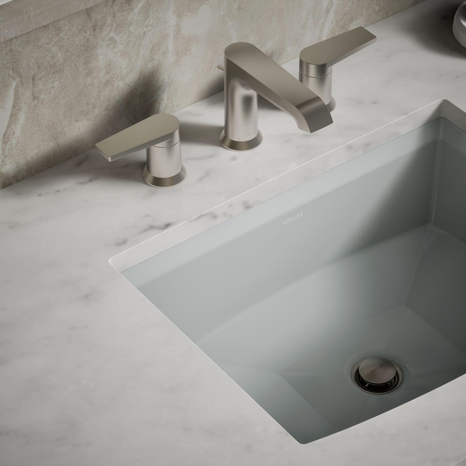 Kohler 2355-95 Archer® 20' rectangular undermount bathroom sink, Ice Grey